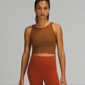 Lululemon Power Pivot Ribbed Tank Top - Copper Brown